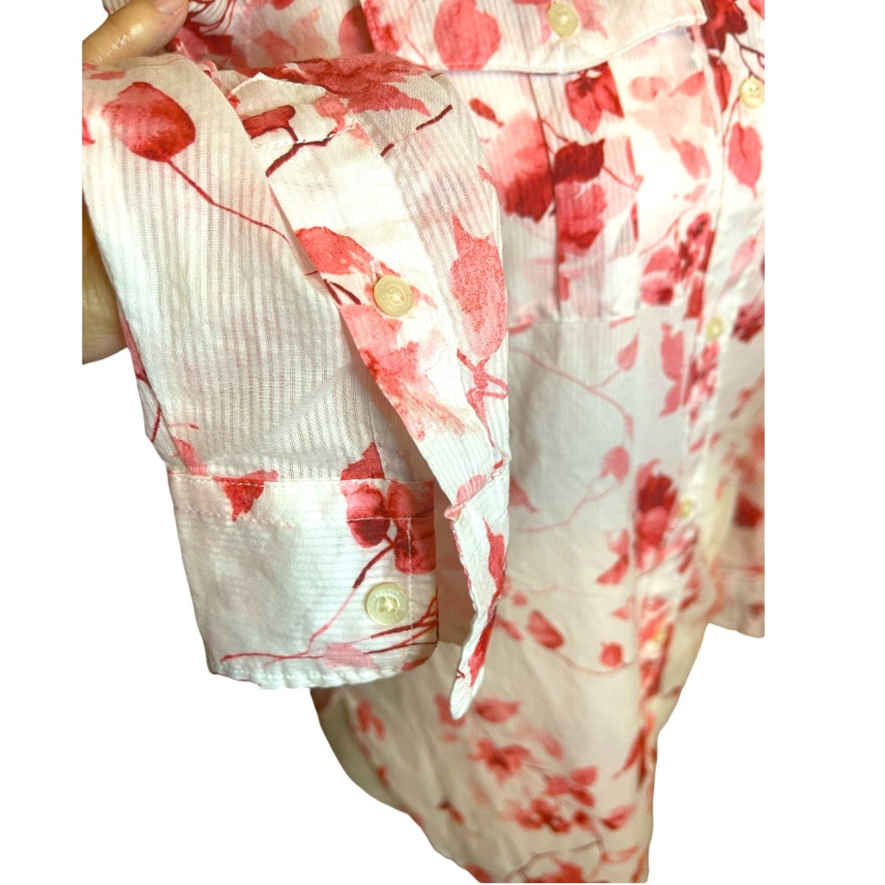 LAUREN RALPH LAUREN - Floral Pink Button Down Blouse. Size PXS - Picture 8 of 13